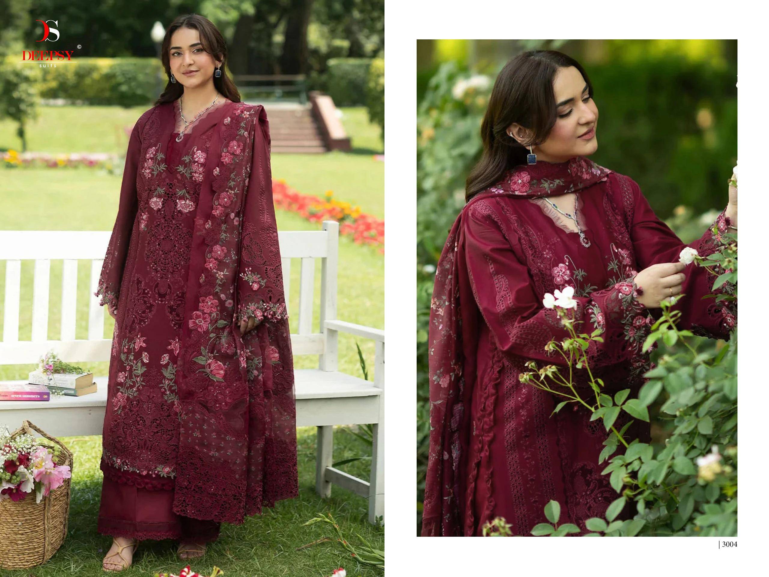 ELAF  Premium-7 Luxury Lawn by  DEEPSY SUITS  3001 to 3006 series Indian Pakistani ethnic wear Pure viscose At Wholesale Price